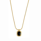 Gold Black Onyx Necklace Twin Accessories