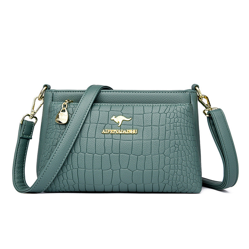 Women's Fashionable Shoulder Bag Zipper Pocket Original Leather Large Capacity Crossbody Bag Women Shoulder Bag - Acquisti Online