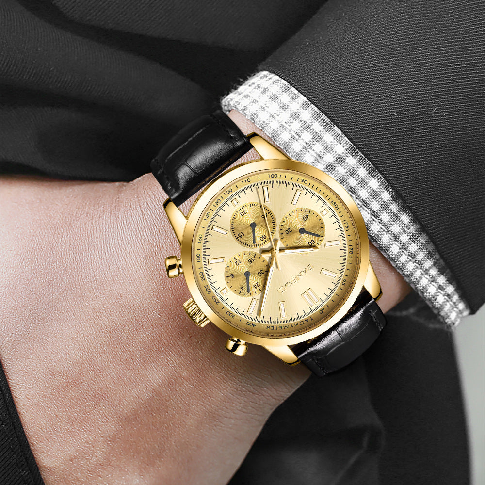 BANGWEI Men's Watch Fashion Casual Sports Military Business Leather Waterproof Quartz Wristwatches Clock Multifunctional Waterproof Luminous Watch - Acquisti Online