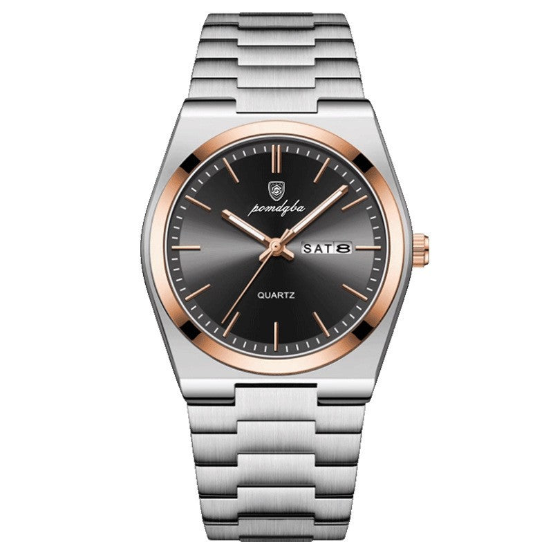 Orologio da polso da uomo Poedagar, sportivo, al quarzo, in acciaio inossidabile, impermeabile, con data, orologi da uomo, bracciali