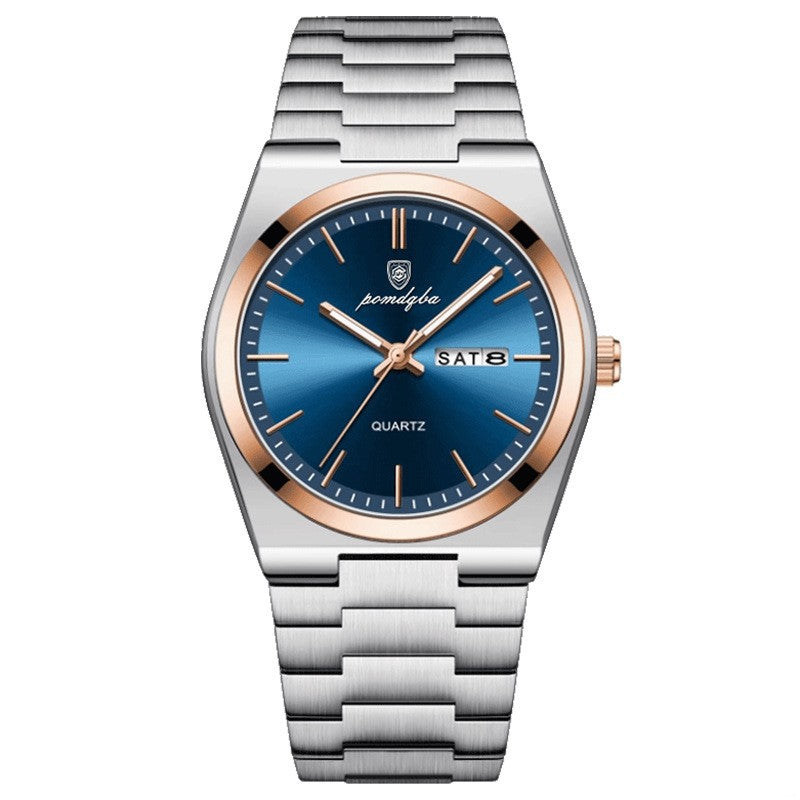 Orologio da polso da uomo Poedagar, sportivo, al quarzo, in acciaio inossidabile, impermeabile, con data, orologi da uomo, bracciali