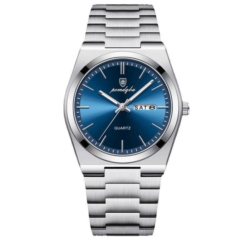 Orologio da polso da uomo Poedagar, sportivo, al quarzo, in acciaio inossidabile, impermeabile, con data, orologi da uomo, bracciali