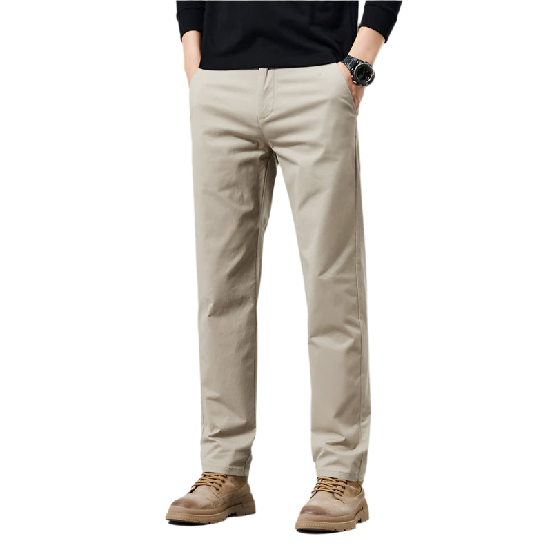 Heren modieuze zakelijke casual formele broek effen kleur katoen micro elasticiteit nieuwe rechte heren casual broek
