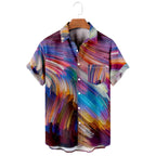 Zomer plus size heren casual mode 3D digitaal geprint overhemd met korte mouwen