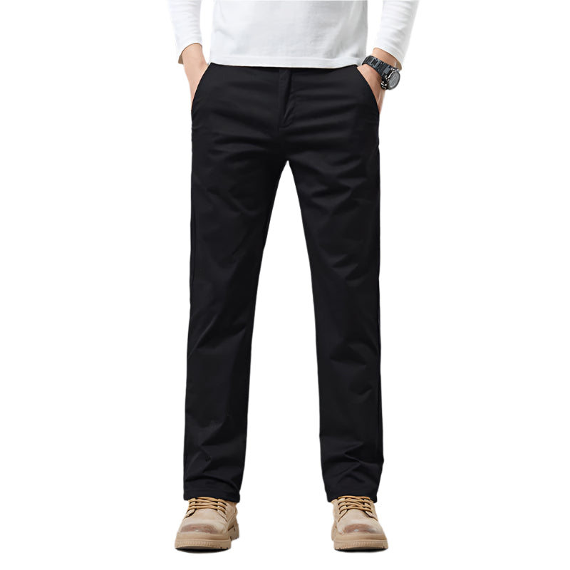 Heren modieuze zakelijke casual formele broek effen kleur katoen micro elasticiteit nieuwe rechte heren casual broek