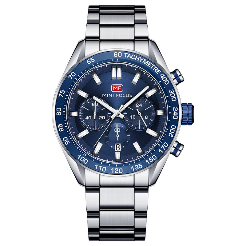Mini Focus Nuovo Orologio da uomo classico analogico al quarzo di lusso in acciaio inossidabile impermeabile e luminoso da uomo