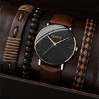 Men Watch Set Fashion Casual Business Quartz Watch Fashion Casual Bracelet Wrist watches full set box