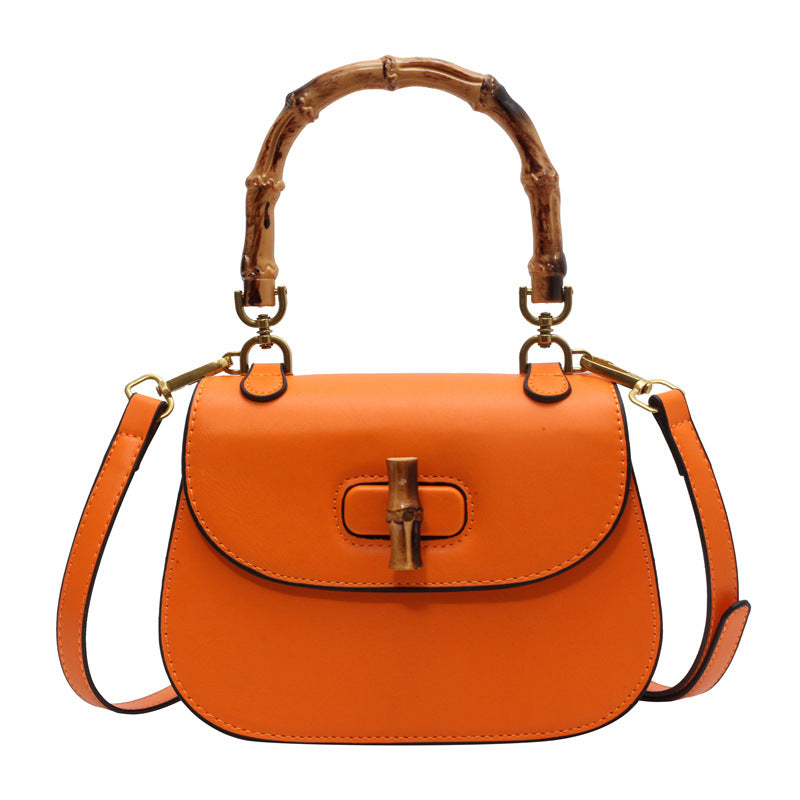 Luxe schoudertas voor dames Originele leren crossbody draagbare bamboe tas Grote capaciteit dames schoudertas