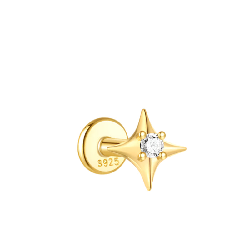 S925 Sterling Silver Shiny Diamond-encrusted Opal Zircon Women's Earrings