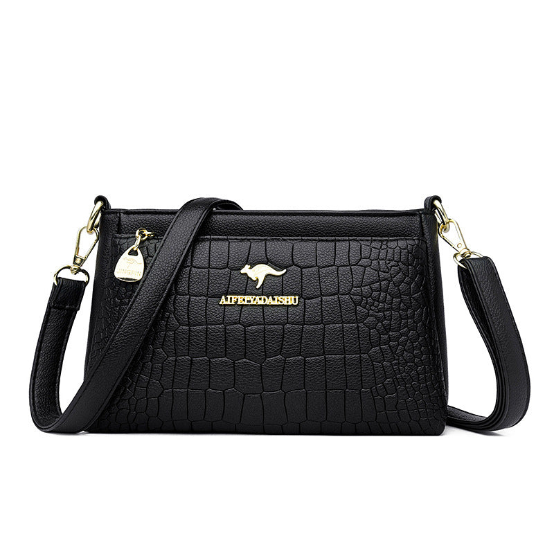 Women's Fashionable Shoulder Bag Zipper Pocket Original Leather Large Capacity Crossbody Bag Women Shoulder Bag - Acquisti Online