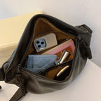 Solid Color PU Personality Daily Casual Pouch Simple
