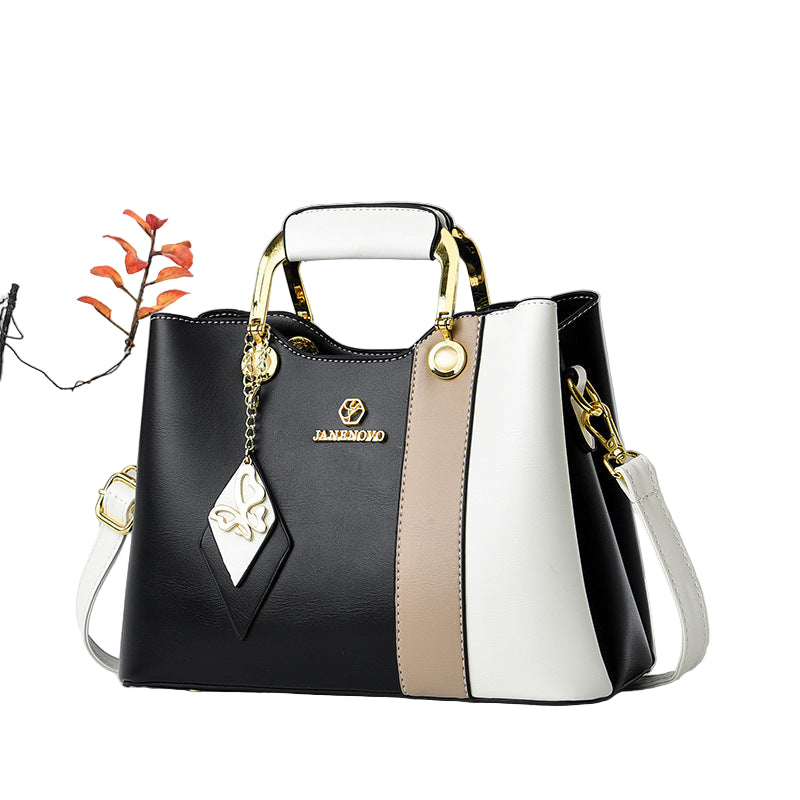 Women's Luxury Handbag PU Leather Multi Zipper Pocket Large Capacity Women's One Shoulder Portable Messenger Bag