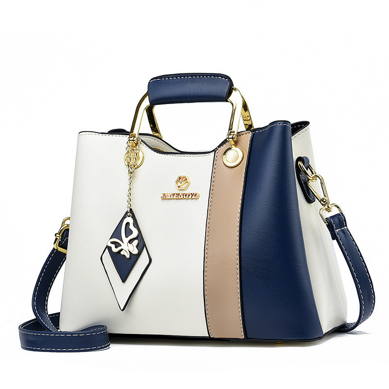 Women's Luxury Handbag PU Leather Multi Zipper Pocket Large Capacity Women's One Shoulder Portable Messenger Bag