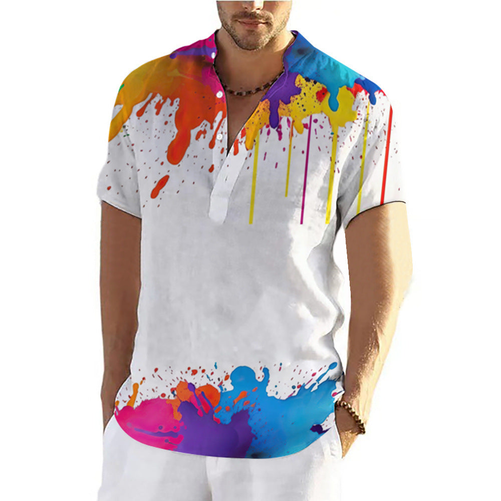 Fashion Summer Graffiti 3D Printing Shirt Men - Acquisti Online
