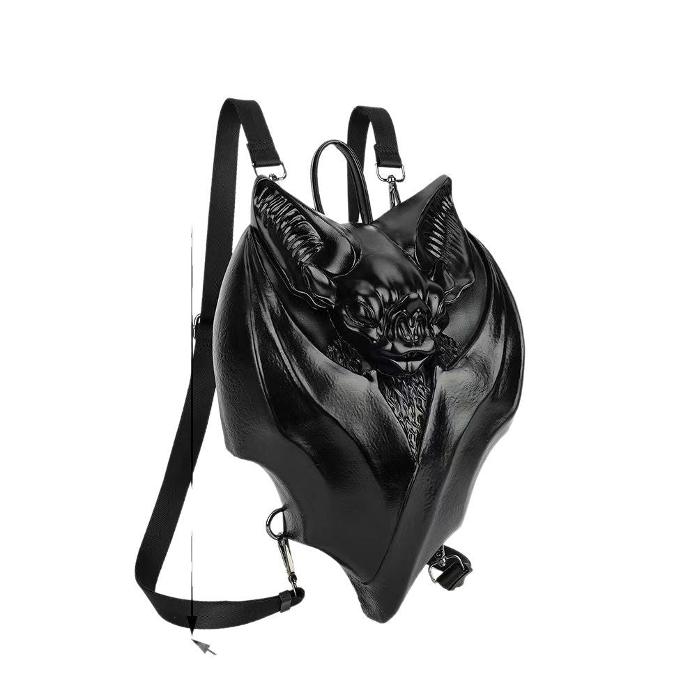 Women's Fashionable Chest Bag Large Capacity Zipper Back Pocket Original Leather Gothic Style Dark Bat Shaped Chest Bag - Acquisti Online