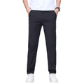 Heren modieuze zakelijke casual formele broek effen kleur ijs zijde casual broek Heren dunne slime fit formele casual broek