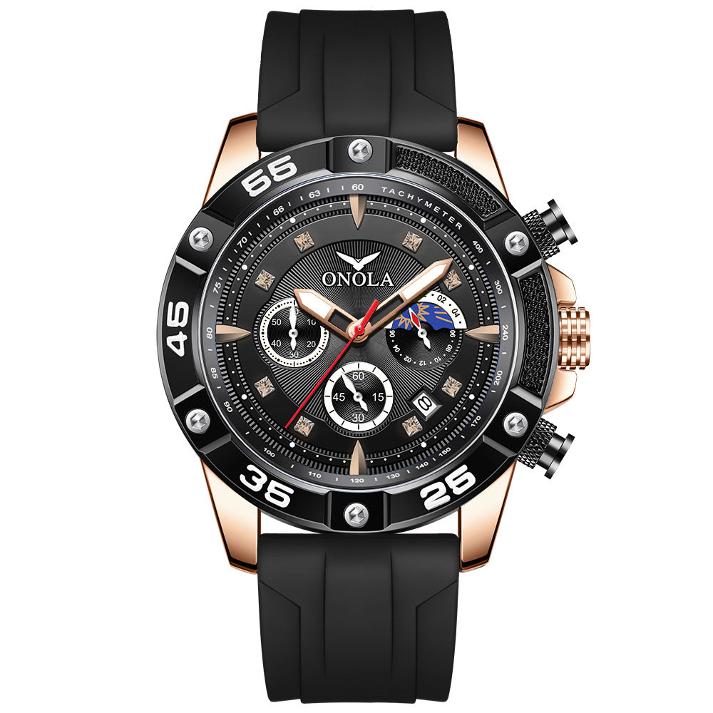ONOLA New Fashion Casual Men's Watch Multifunctional Fluorescent Tape Waterproof Quartz Military Watch High Quality Men's Watch