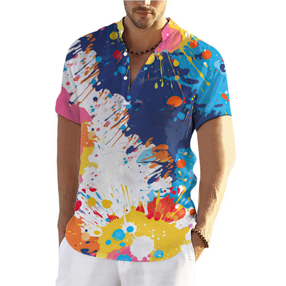 Fashion Summer Graffiti 3D Printing Shirt Men - Acquisti Online