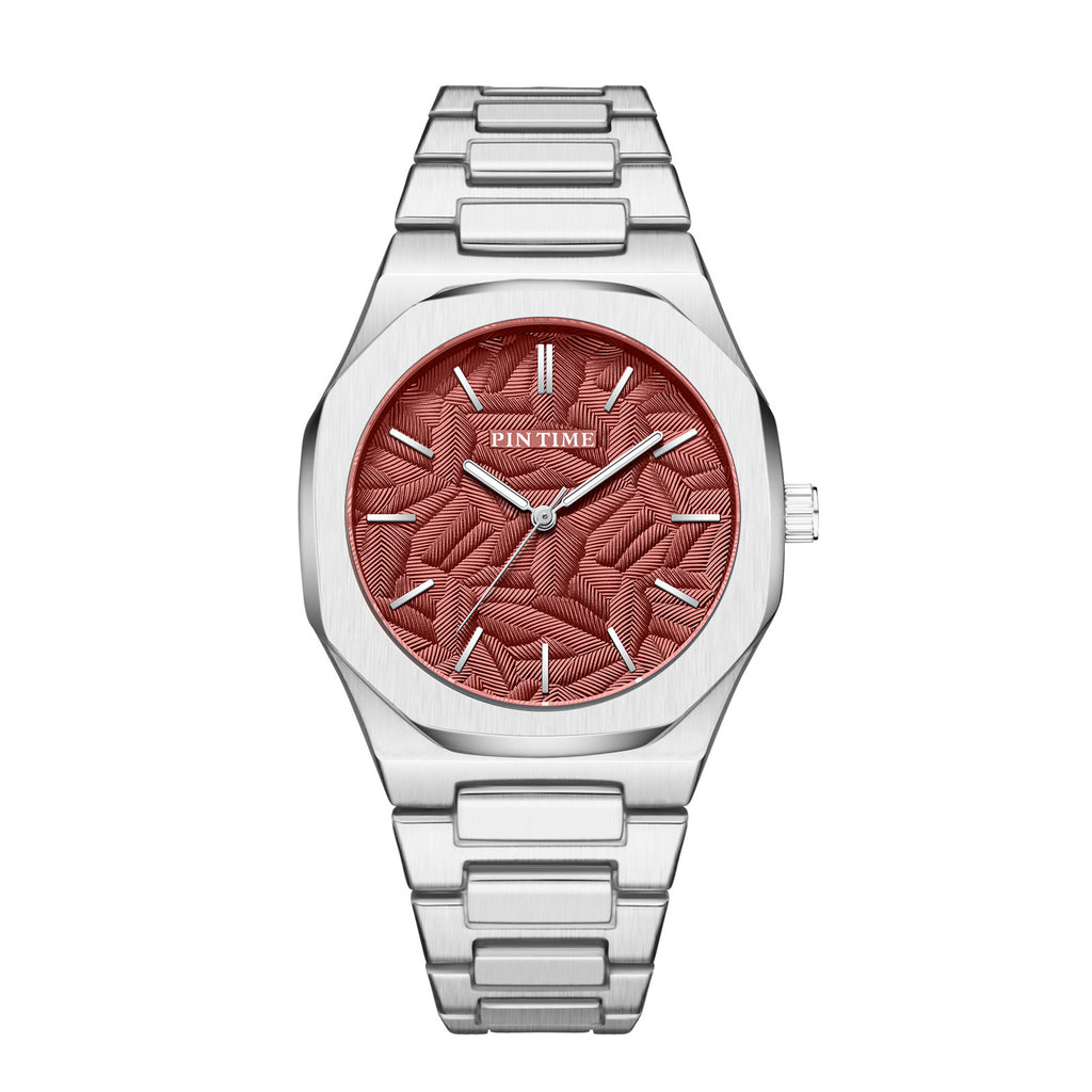 PINTIME Women Fashionable Quartz Watch Stainless Steel Waterproof Luminous Autometic Movemen Women Watch