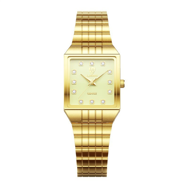 LIEBIG Luxury Stainless Steel Bracelet Golden Quartz Watch Men Women Watches Casual Wristwatches Female Male