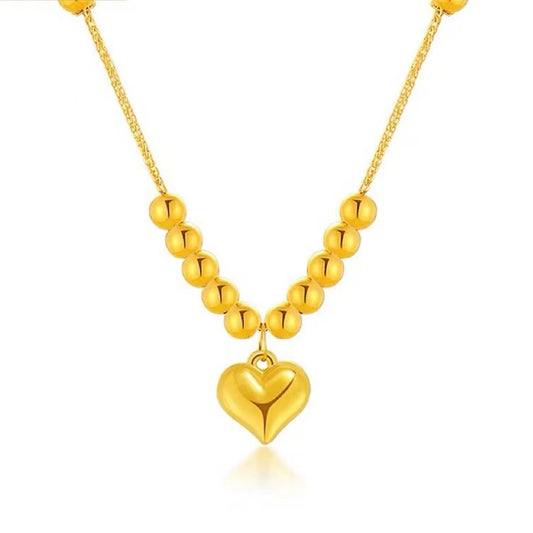 Gold Yellow Love Golden Balls All-match Necklace