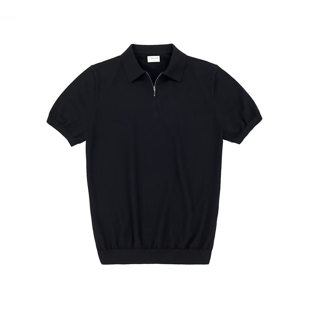 Light  Zipper Polo Shirt Lapel Short Sleeve - Acquisti Online