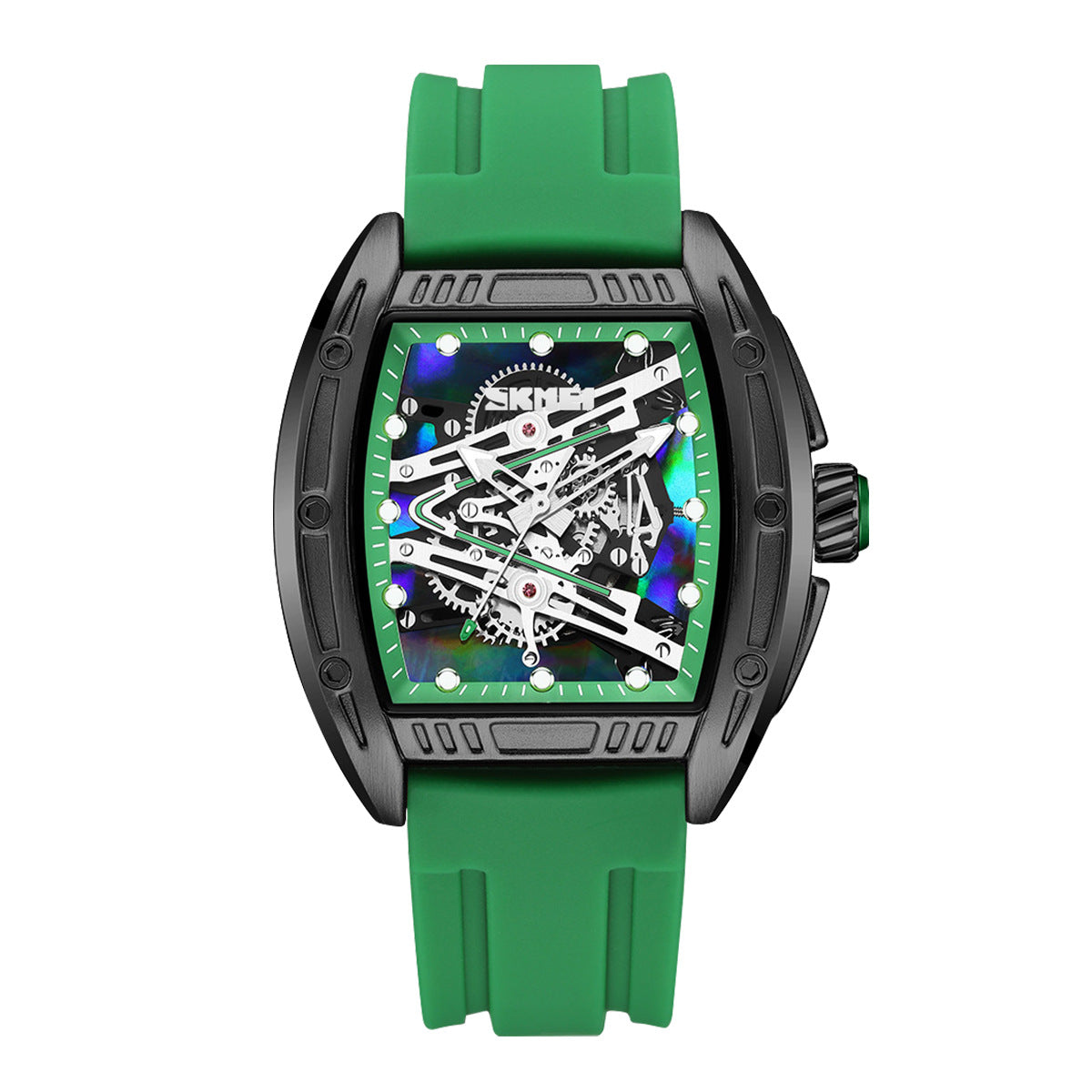 SKMEI Hollow Sheet Plate Trendy Barrel-shaped Waterproof Luminous Fashion Quartz Watch For Men