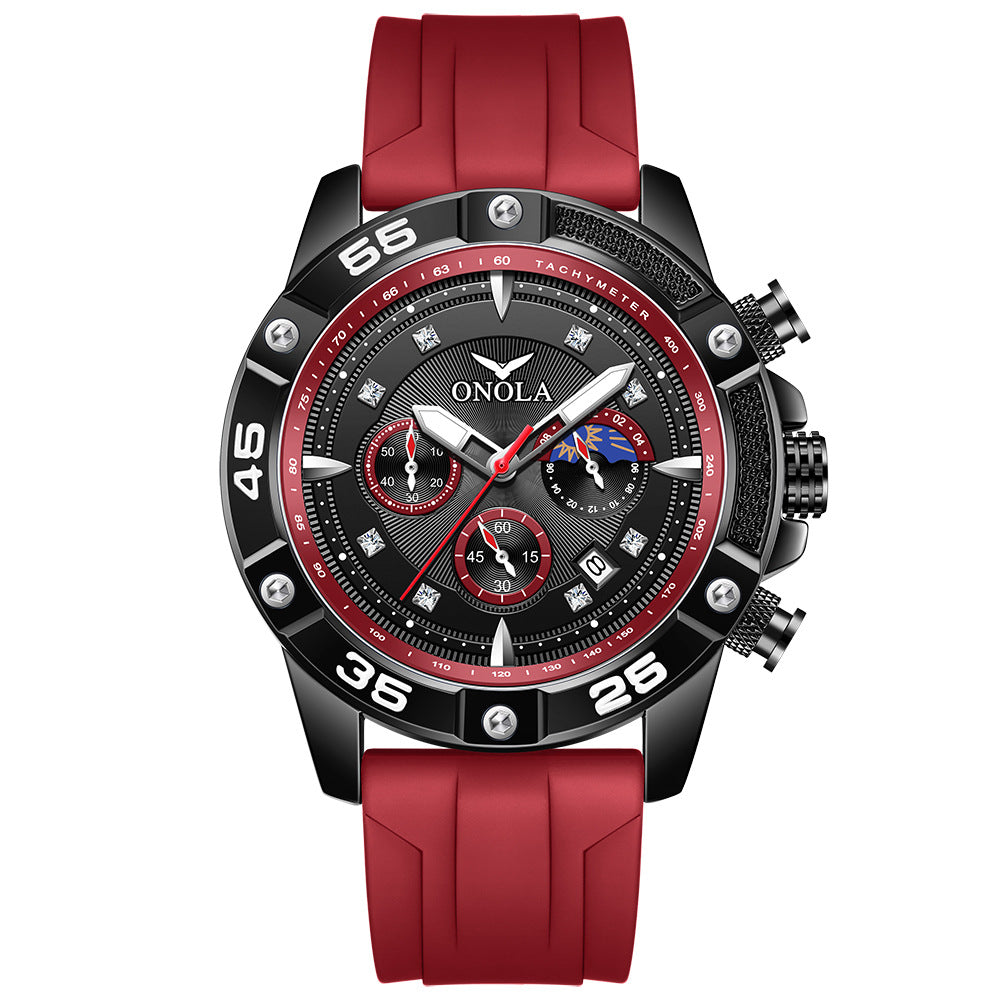 ONOLA New Fashion Casual Men's Watch Multifunctional Fluorescent Tape Waterproof Quartz Military Watch High Quality Men's Watch