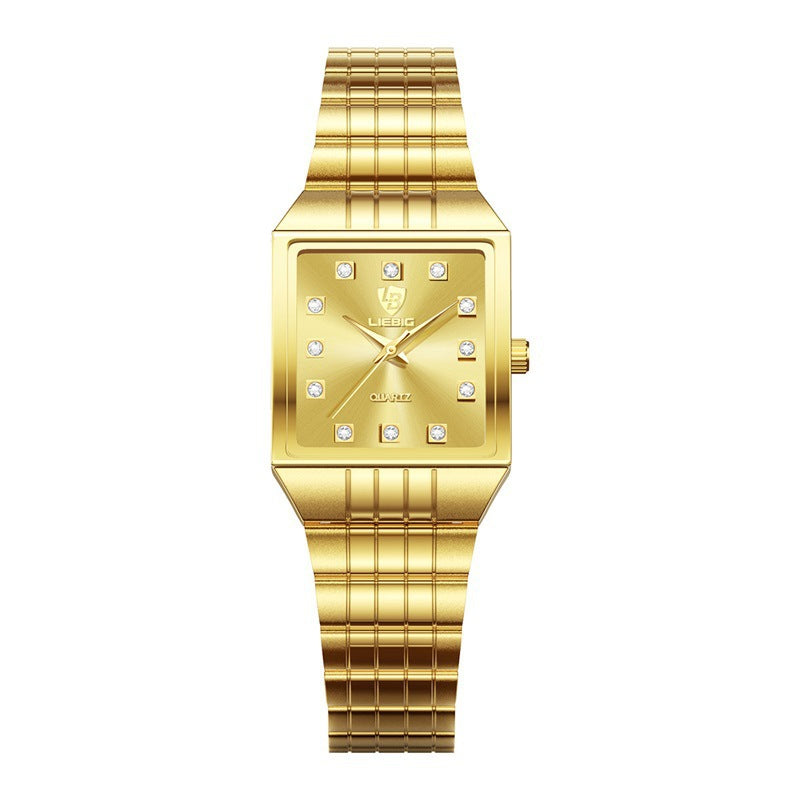 LIEBIG Luxury Stainless Steel Bracelet Golden Quartz Watch Men Women Watches Casual Wristwatches Female Male