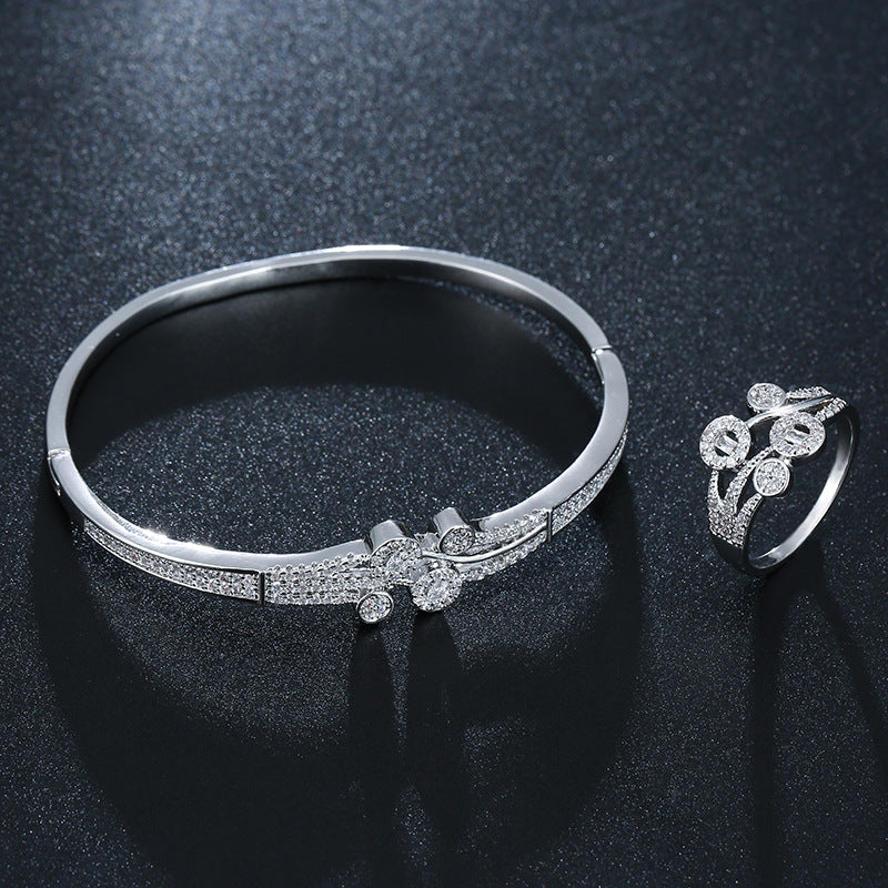 Dames Zirkonia Open Gesp Koperen Armband