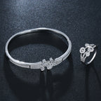 Dames Zirkonia Open Gesp Koperen Armband