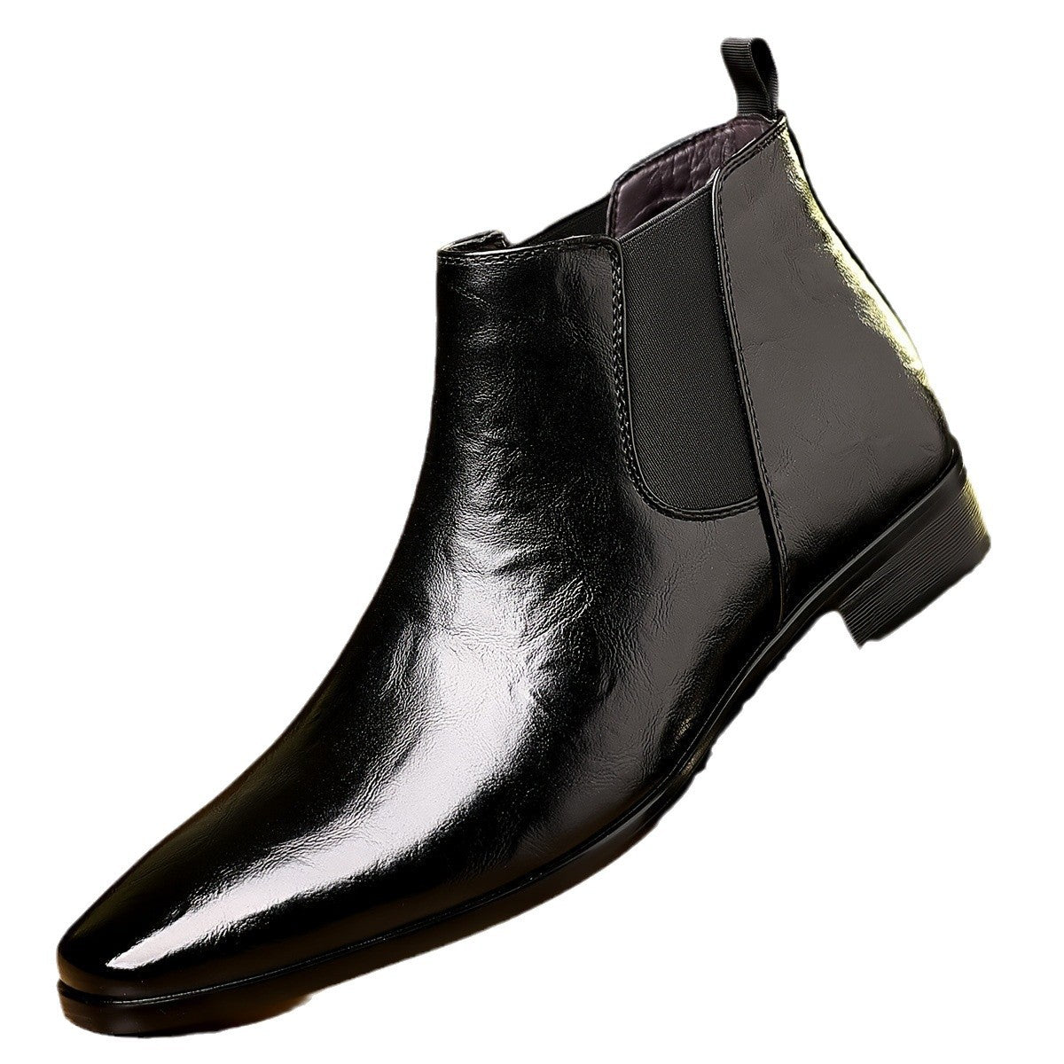 Leather Breathable Lychee Pattern High-top Shoes - Acquisti Online