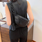 Solid Color PU Personality Daily Casual Pouch Simple