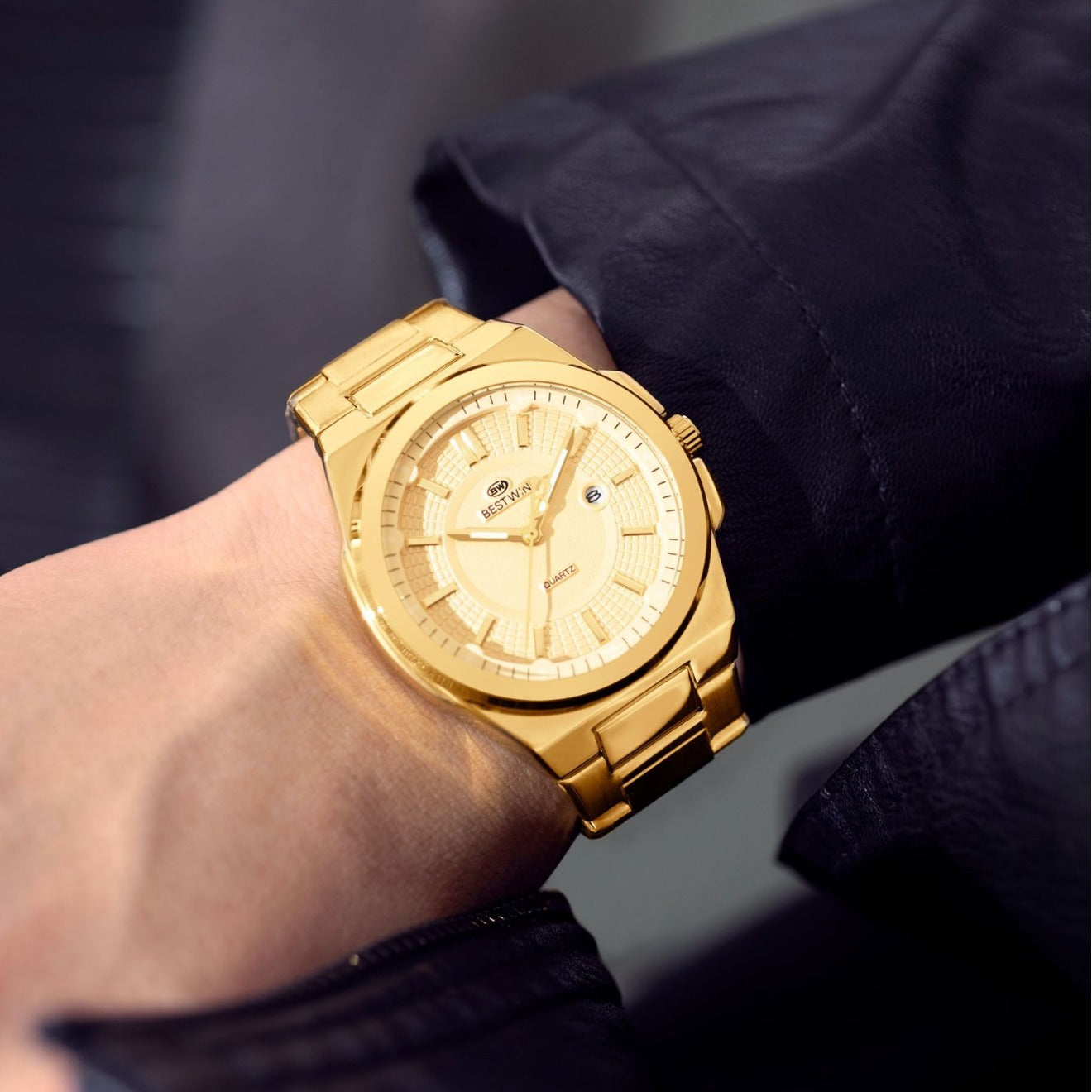 BESTWIN Men's Fashionable Watch Automatic Quartz Movement Watch Waterproof Steel Band Man Watch - Acquisti Online