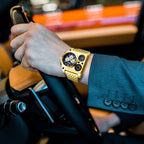 OULM Luxury Military Men Watches Compass Temperature Display Movement Watch Three Times Large Dial Quartz Business Wristwatch Luminous Men's Watch