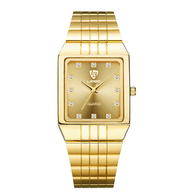 LIEBIG Luxury Stainless Steel Bracelet Golden Quartz Watch Men Women Watches Casual Wristwatches Female Male