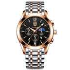 POEDAGAR 829 Mens Quartz Watch Leather / Stainless Steel Strap Life Waterproof 12 Hour Clock Analog Wristwatch Fashion Watches Waterproof Luminous Men's Watch