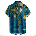 Zomer plus size heren casual mode 3D digitaal geprint overhemd met korte mouwen