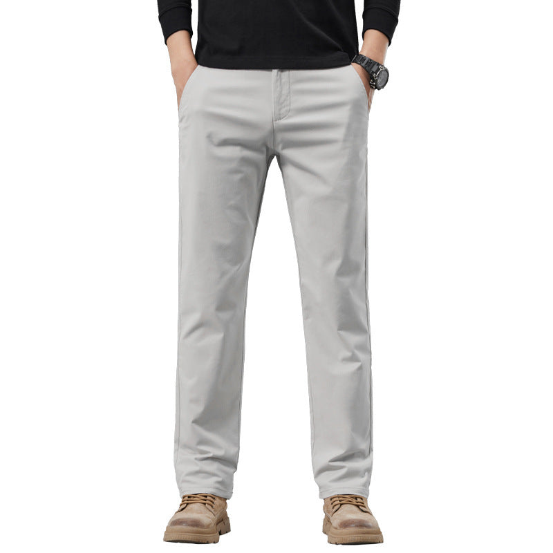 Heren modieuze zakelijke casual formele broek effen kleur katoen micro elasticiteit nieuwe rechte heren casual broek