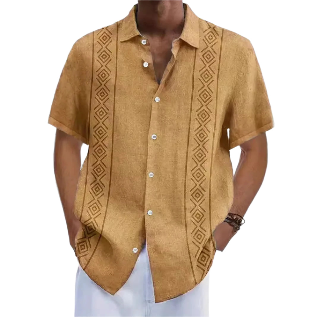 Eenvoudig gestreept element 3D-print stijlvol vest herenoverhemd