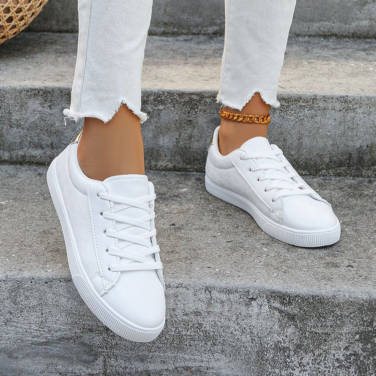 Women's Sneakers Plus Size Front Lace-up Casual Sports White Shoes - Acquisti Online