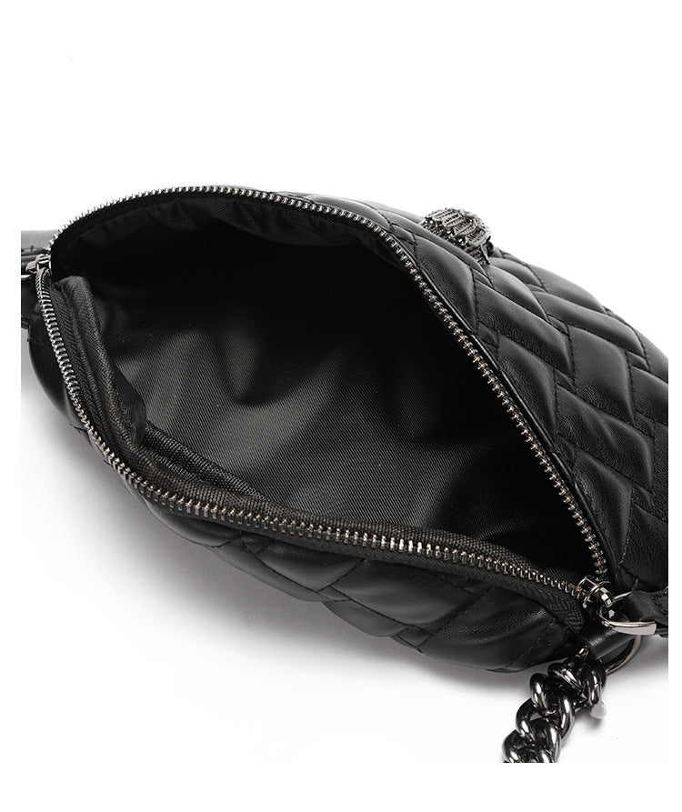 Women's Crossbody Bag Large Capacity Original Leather Shoulder Bag Lingge Chain Fashion Women's Crossbody Chest Bag