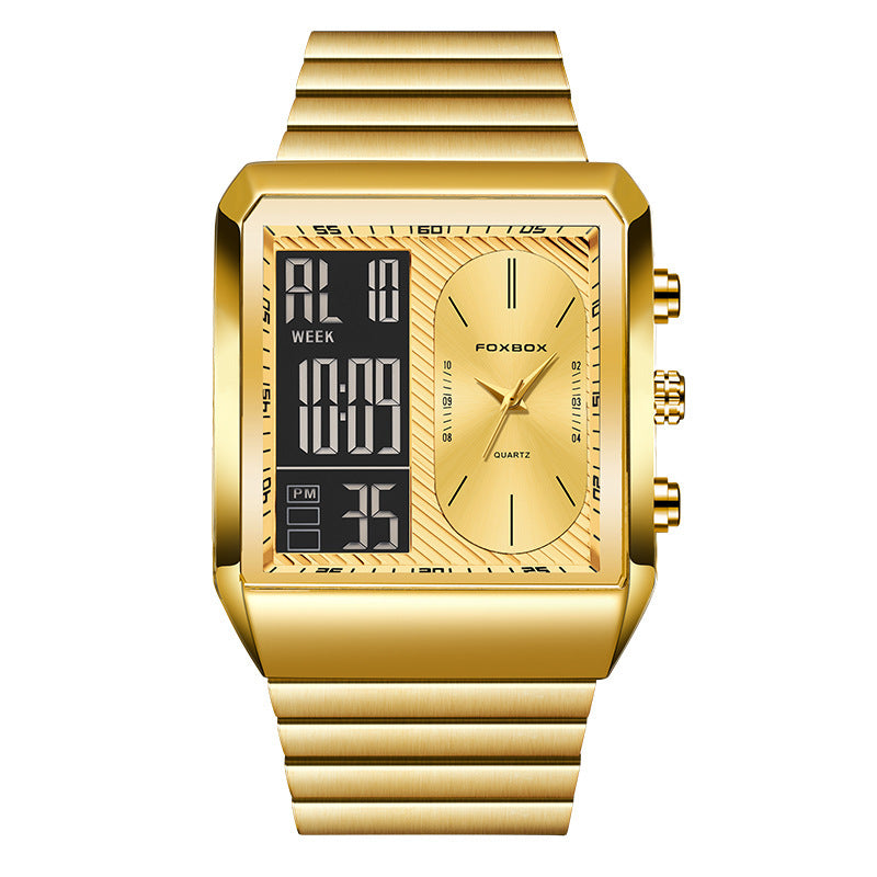 Foxbox Man Classic Stylish Watch Automatic Quartz Movement Steel Band Waterproof Men's Watch - Acquisti Online