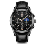 POEDAGAR 829 Mens Quartz Watch Leather / Stainless Steel Strap Life Waterproof 12 Hour Clock Analog Wristwatch Fashion Watches Waterproof Luminous Men's Watch