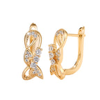 Micro-ingelegde zirkonia bloem twist kleine lichte luxe oorclip