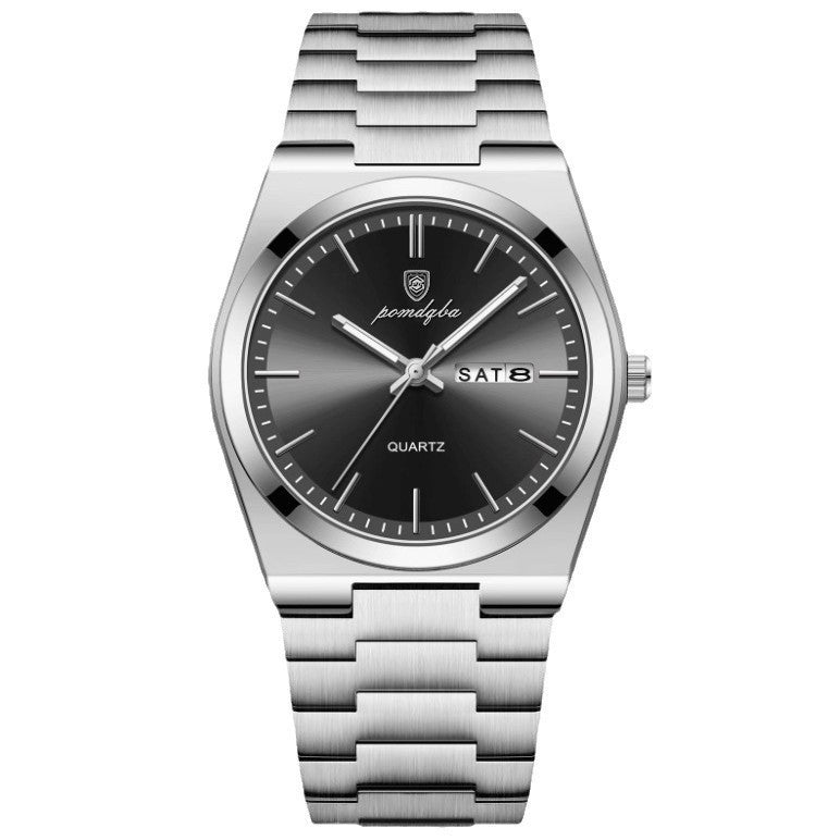 Orologio da polso da uomo Poedagar, sportivo, al quarzo, in acciaio inossidabile, impermeabile, con data, orologi da uomo, bracciali