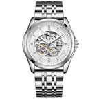 KUERST Automatic Mechanical Watch Double Press Arc Buckle Waterproof Double hollow Luminous Automatic Mechanical Watch