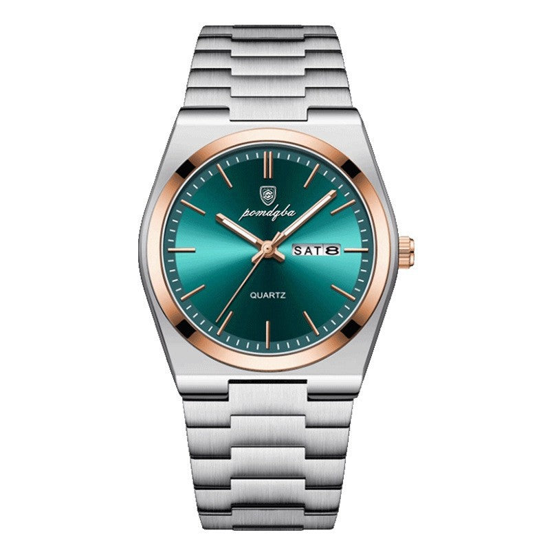 Orologio da polso da uomo Poedagar, sportivo, al quarzo, in acciaio inossidabile, impermeabile, con data, orologi da uomo, bracciali