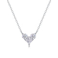 Luxe damesketting van S925 sterling zilver met hanger, moissanite diamant, hoogwaardige hartvormige damesketting