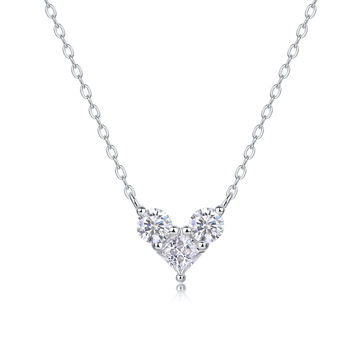 Women Luxury Necklace S925 Sterling Silver Pendant Moissanite Diamond High Quality Heart Shape Women's Necklace